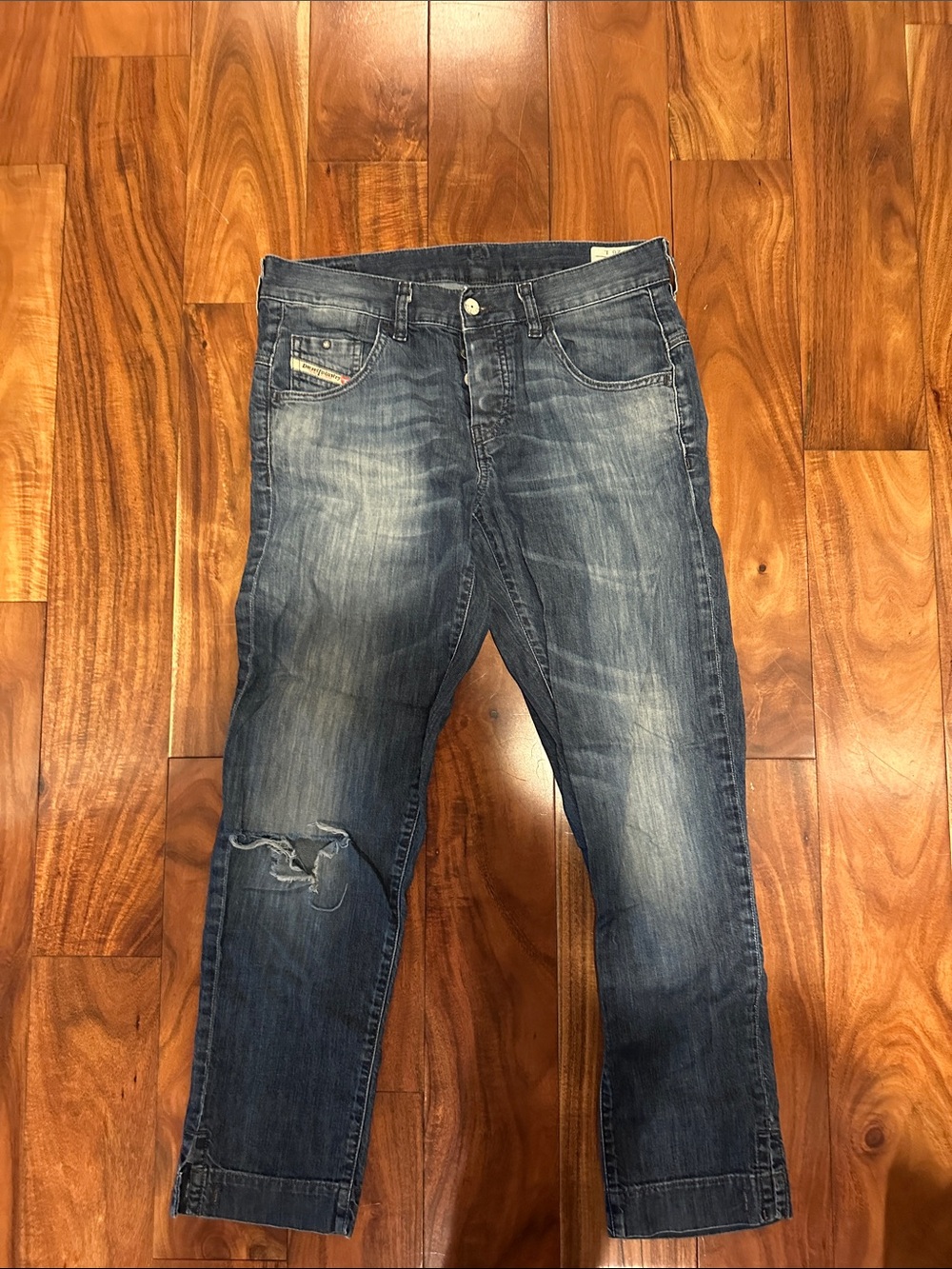 Diesel w26 vintage Distressed Dark Blue Slim Straight Jeans